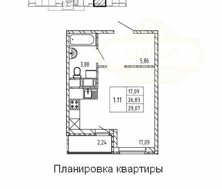 квартира р-н Всеволожский п Бугры ул Тихая 5к/2 ЖК «ЦДС «Новые горизонты»» Девяткино фото 8