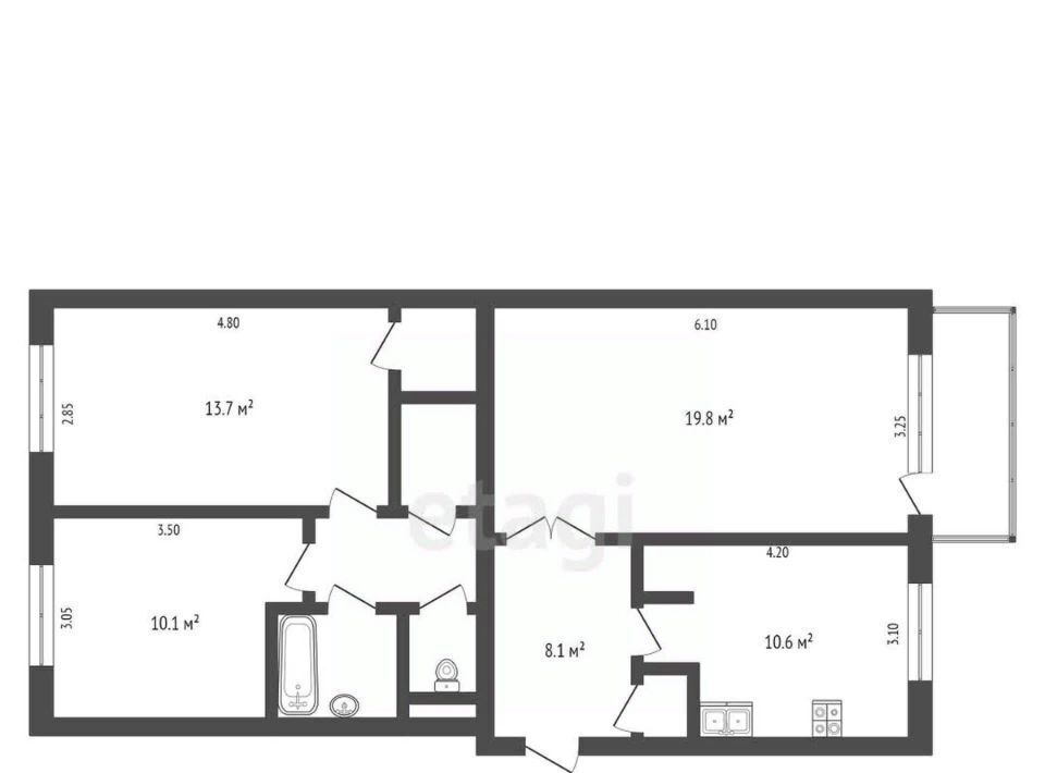 квартира г Новый Уренгой Северная жилая часть мкр Советский 1/2 фото 2