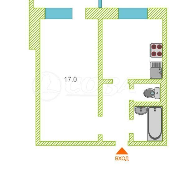 квартира г Тюмень ул Красных Зорь 2 фото 3