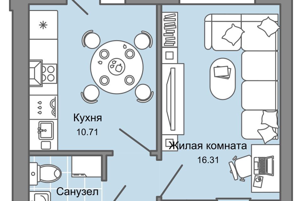 квартира г Ульяновск р-н Заволжский пр-кт Авиастроителей 26 городской округ Ульяновск фото 1