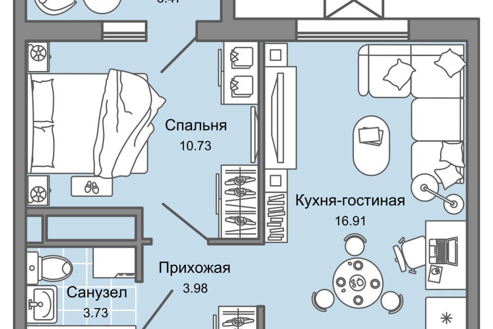 квартира г Ульяновск р-н Заволжский пр-кт Созидателей 114/2 городской округ Ульяновск фото 1