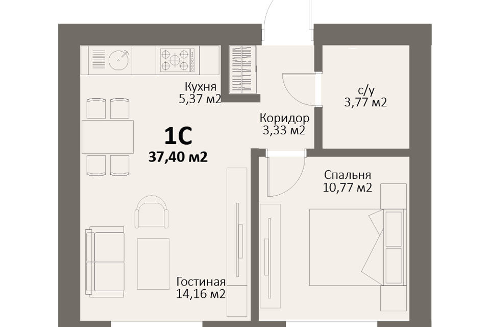 квартира р-н Сосновский п Красное Поле Жилой комплекс Эстетика фото 1