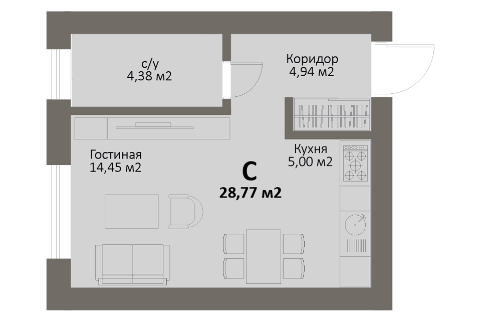 квартира р-н Сосновский п Красное Поле Жилой комплекс Эстетика фото 1