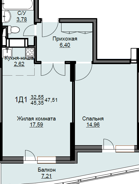 квартира г Щёлково микрорайон Соболевка, к 8, Щёлково городской округ фото 1