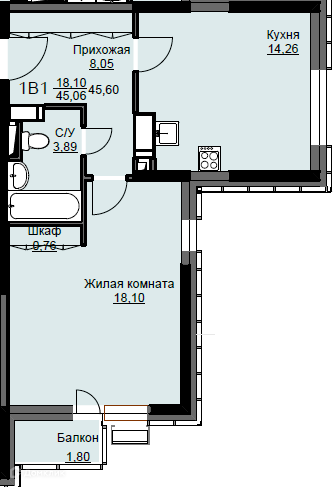 квартира г Щёлково микрорайон Соболевка, к 8, Щёлково городской округ фото 1