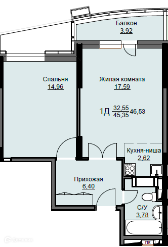 квартира г Щёлково микрорайон Соболевка, к 8, Щёлково городской округ фото 1