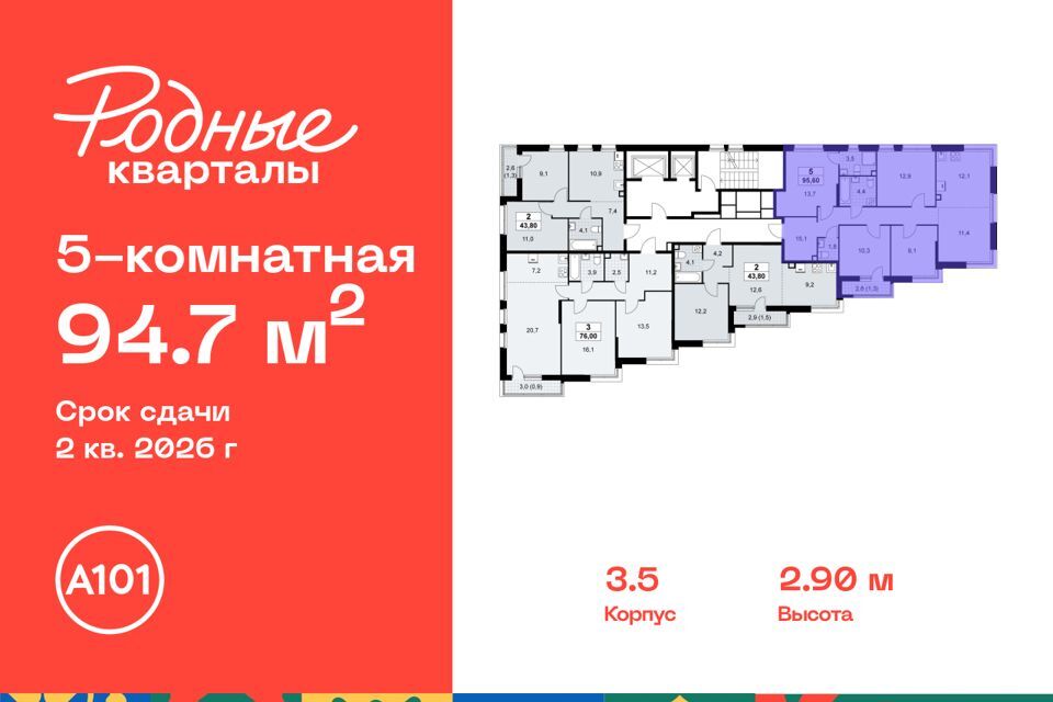 квартира г Москва Новомосковский административный округ, Жилой комплекс Родные кварталы фото 2