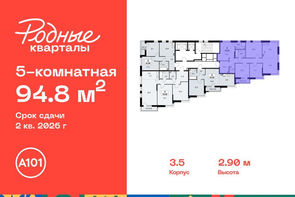 квартира г Москва Новомосковский административный округ, Жилой комплекс Родные кварталы фото 2