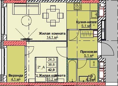 квартира г Владивосток р-н Первомайский Владивостокский городской округ, жилой комплекс Каштановый двор фото 1