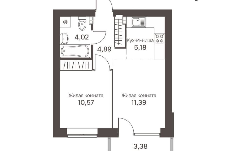 квартира г Среднеуральск п Кирпичный городской округ Среднеуральск, Северные Ворота, 2 стр 1 фото 1