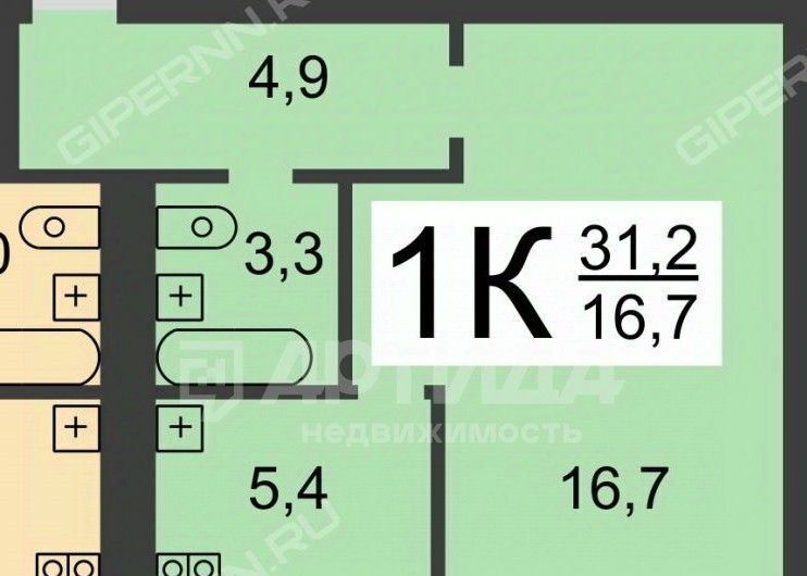 квартира г Нижний Новгород Горьковская ул Яблоневая 13а фото 2