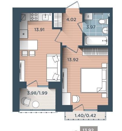 квартира г Калининград р-н Центральный ул Сержанта Мишина 81 корп. 3 фото 2