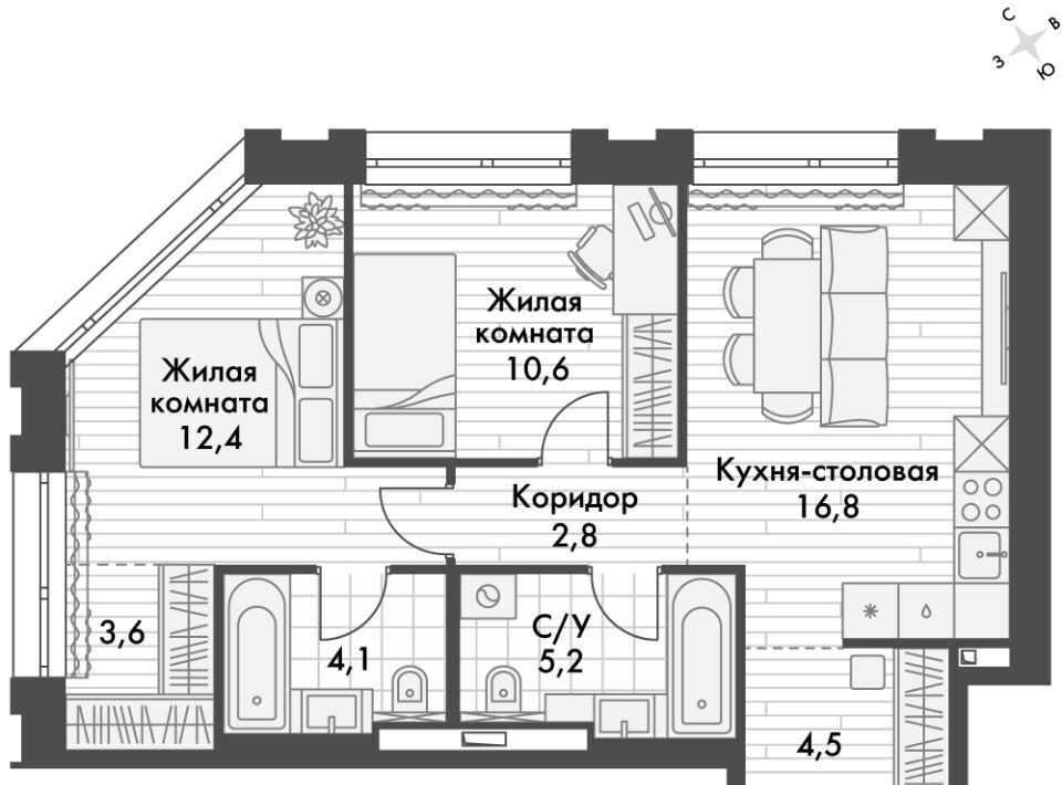 квартира г Владивосток р-н Ленинский ул Крылова 10 фото 1