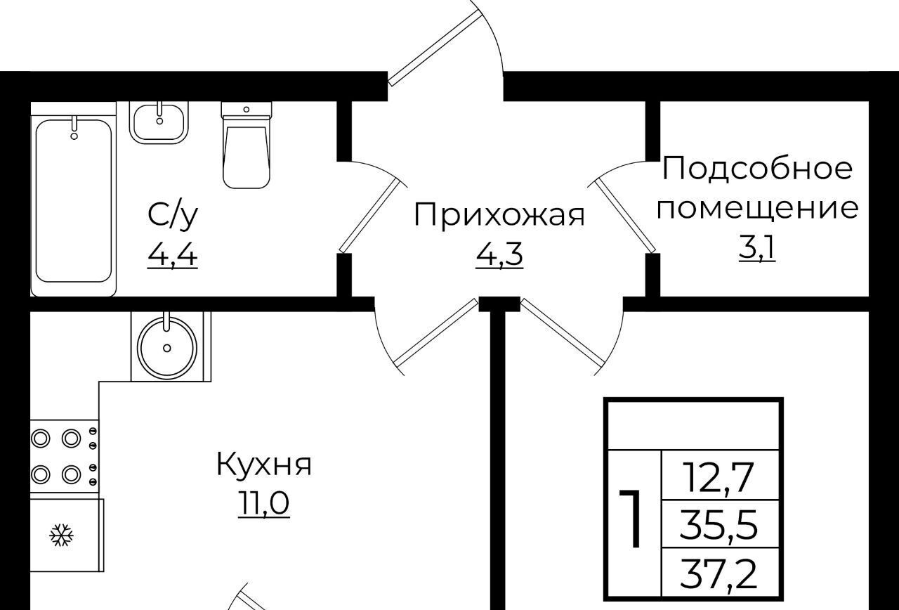 квартира г Краснодар р-н Прикубанский ЖК «Европа-Сити» 6 Европа Клубный Квартал 6 жилой комплекс фото 1