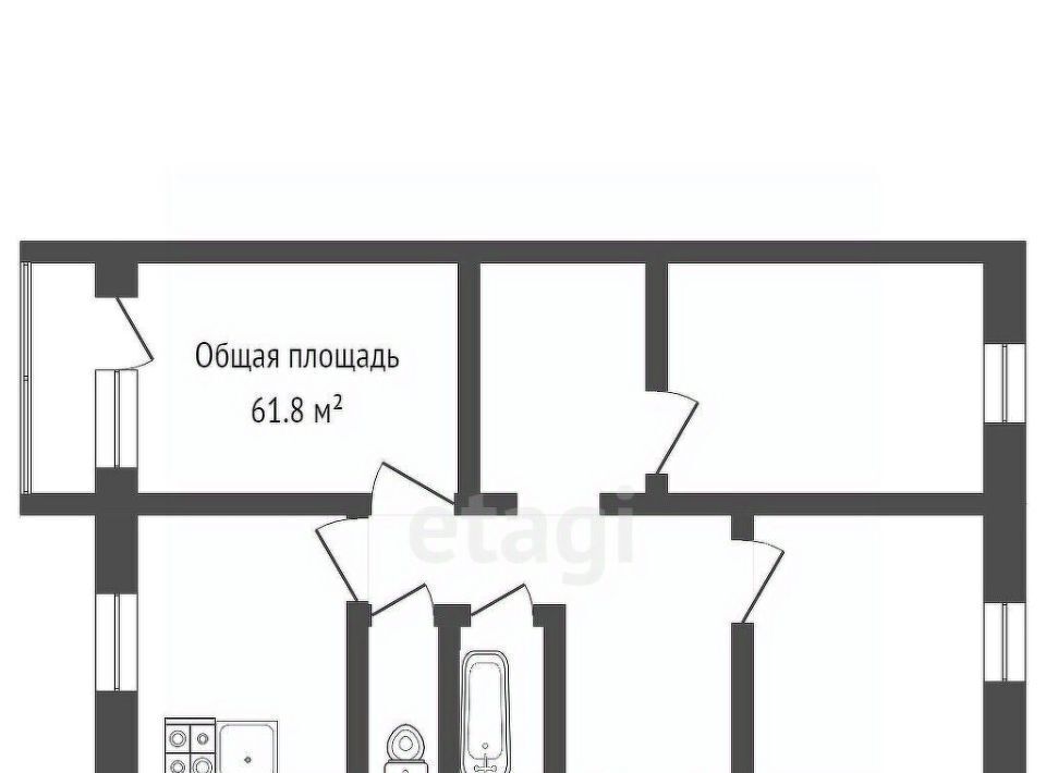 квартира р-н Дятьковский п Любохна ул Сидорова 2 фото 24