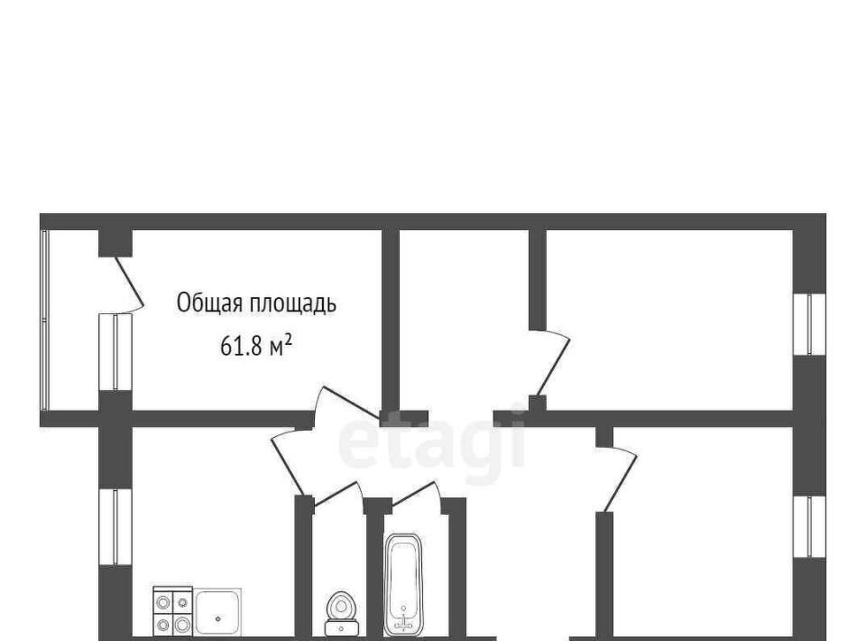 квартира р-н Дятьковский п Любохна ул Сидорова 2 фото 23