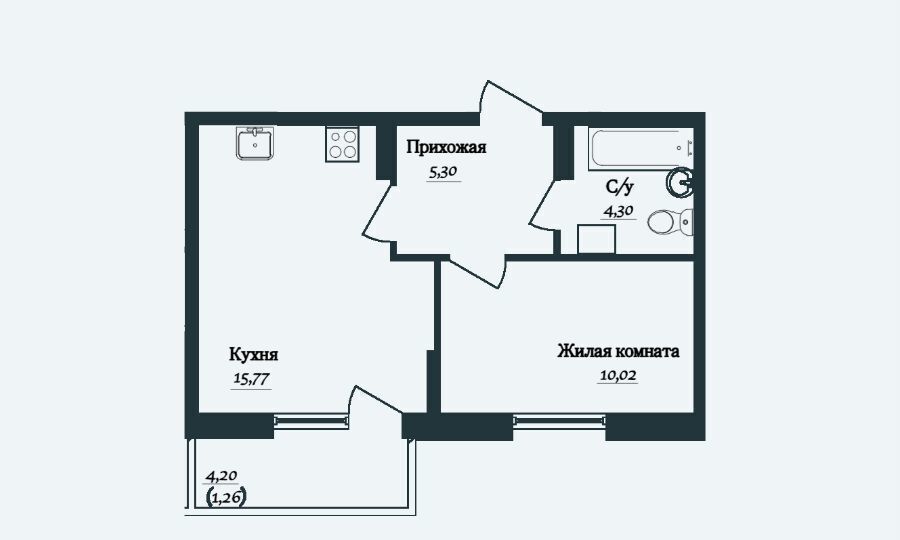 квартира г Череповец р-н Зашекснинский ул Рыбинская 33в фото 15