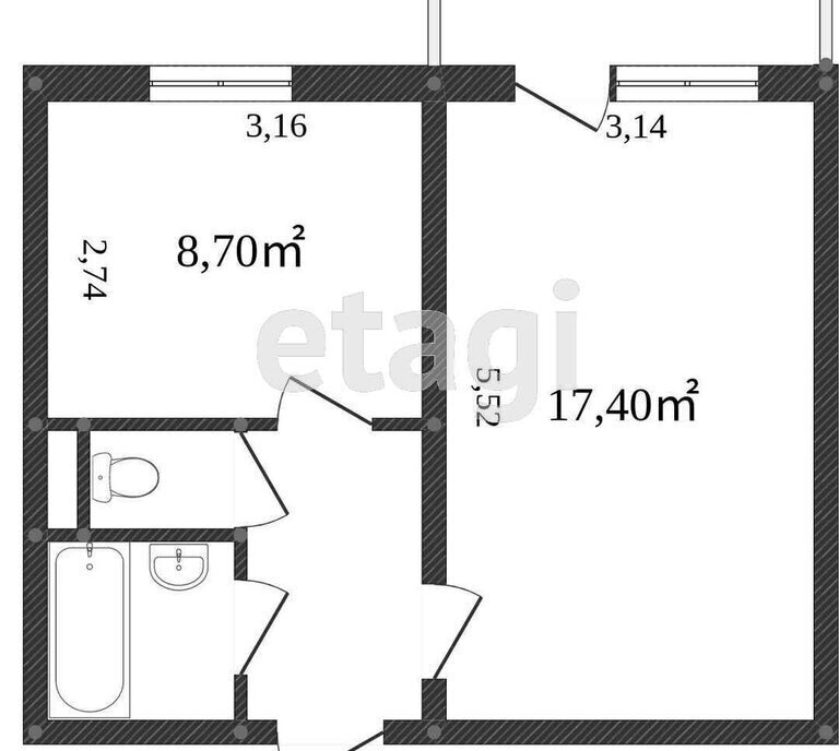 квартира г Белгород ул Молодежная 16б фото 11