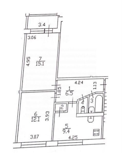 квартира г Санкт-Петербург метро Улица Дыбенко ул Дыбенко 21к/1 фото 26