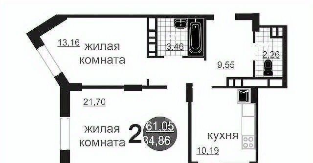 квартира г Новосибирск мкр Закаменский Берёзовая роща 13 фото 10