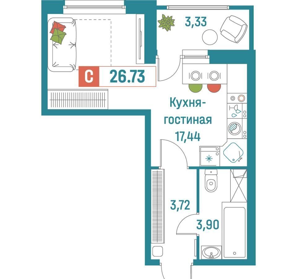 квартира р-н Всеволожский г Мурино ул Екатерининская 20/1 Девяткино фото 1