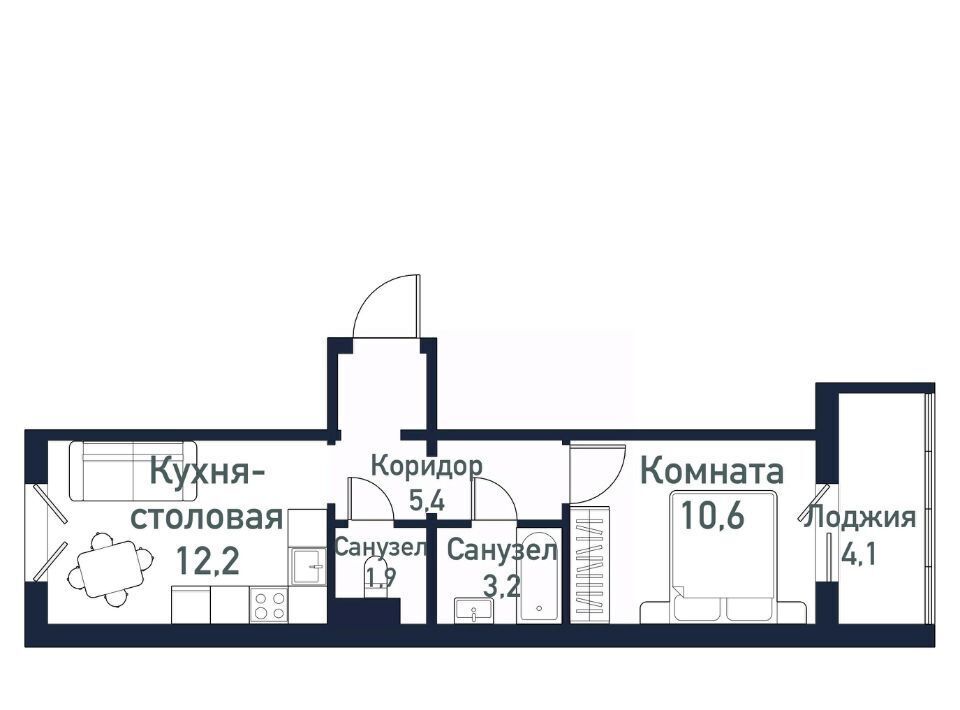 квартира р-н Сосновский п Западный Кременкульское с/пос, ул. Имени капитана Ефимова, 4 фото 1