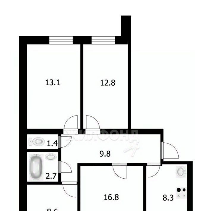 квартира г Новосибирск Заельцовская ул Кубовая 108/2 фото 1