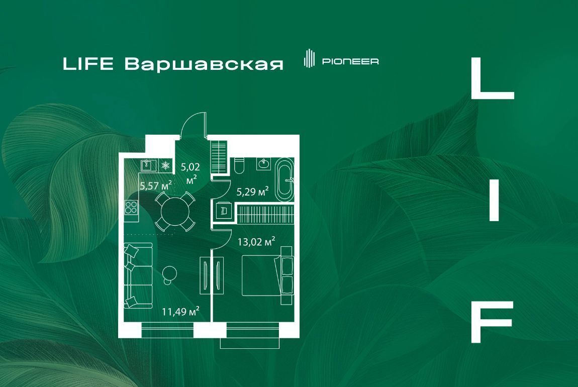 квартира г Москва метро Варшавская ЖК Лайф Варшавская 6 муниципальный округ Москворечье-Сабурово фото 1