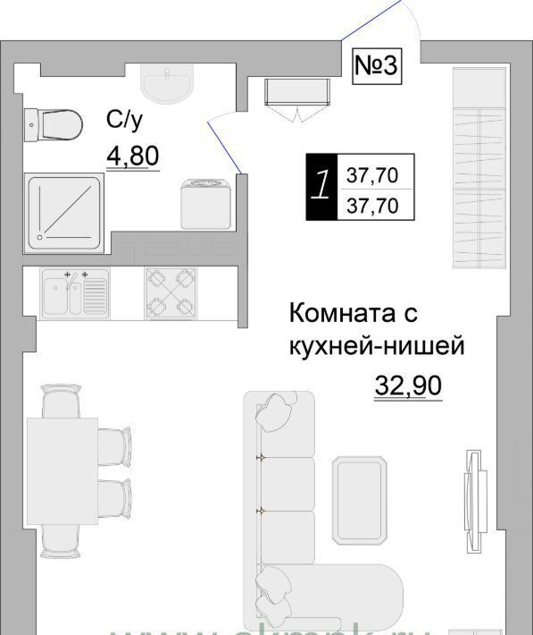 квартира р-н Зеленоградский г Зеленоградск ул Гагарина 57 фото 1