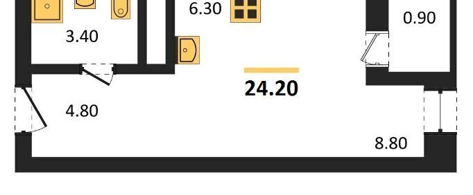 квартира г Москва метро Коммунарка ТиНАО проспект Куприна, 1к 1 фото 2