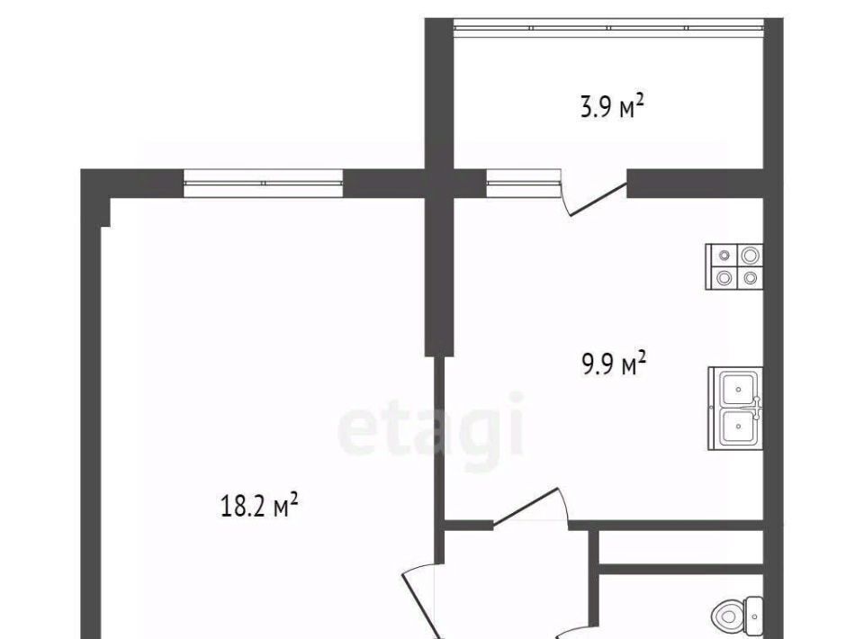 квартира р-н Симферопольский с Мирное ул Крымской весны 1к/4 фото 2