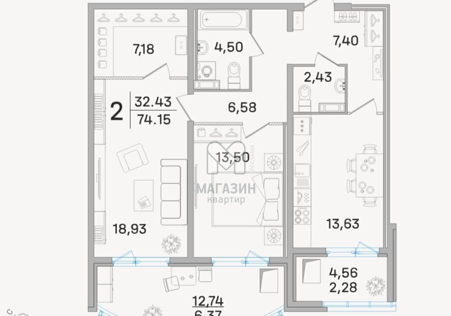 квартира г Королев ул Калинина 11 Дом‐Мегалит в Королёве фото 2