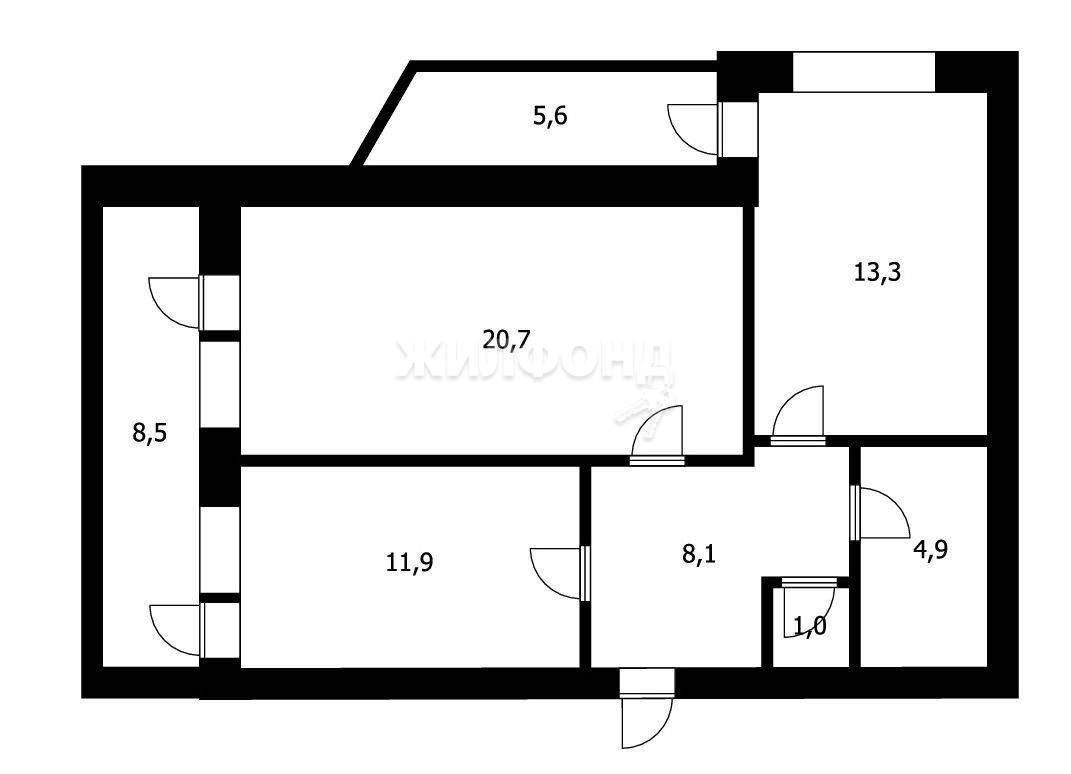 квартира г Краснодар р-н Прикубанский ул им. Дунаевского И.И. 25/1 фото 15