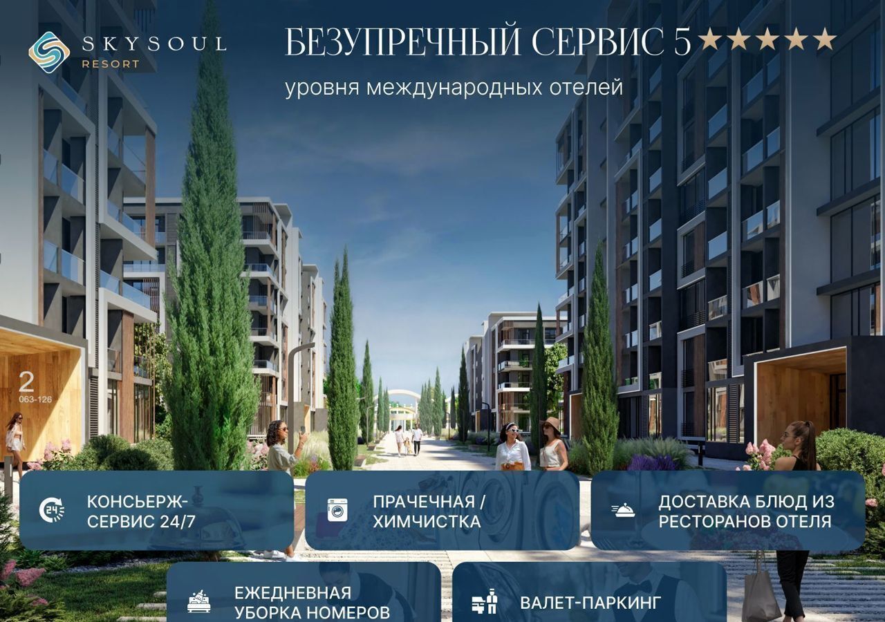 квартира г Феодосия пгт Коктебель Туристическо-рекреационного комплекс «SkySoul Resort» р-н автозаправки «Химсбытторг», стр. 8 фото 8