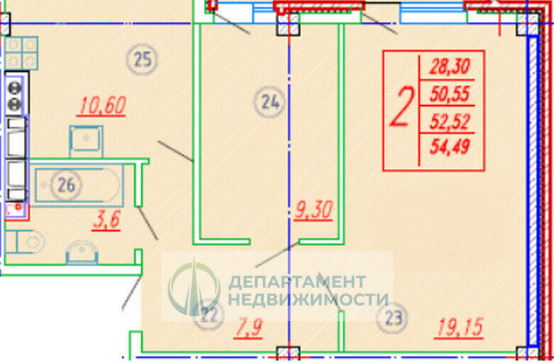 квартира р-н Тахтамукайский пгт Яблоновский ул Шоссейная 63к/6 ЖК «Компаньон-Сити» Яблоновское городское поселение фото 24