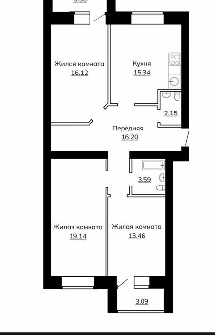 квартира г Тверь р-н Московский б-р Гусева 68 фото 1