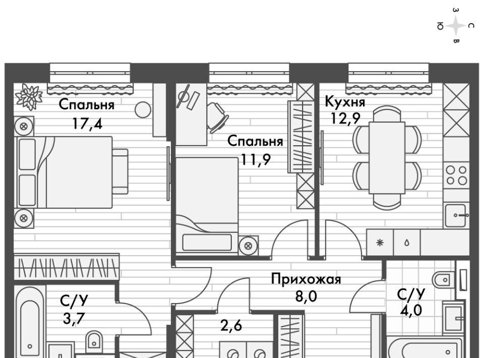 квартира г Казань р-н Приволжский ЖК "Фриссон" Аметьево фото 1