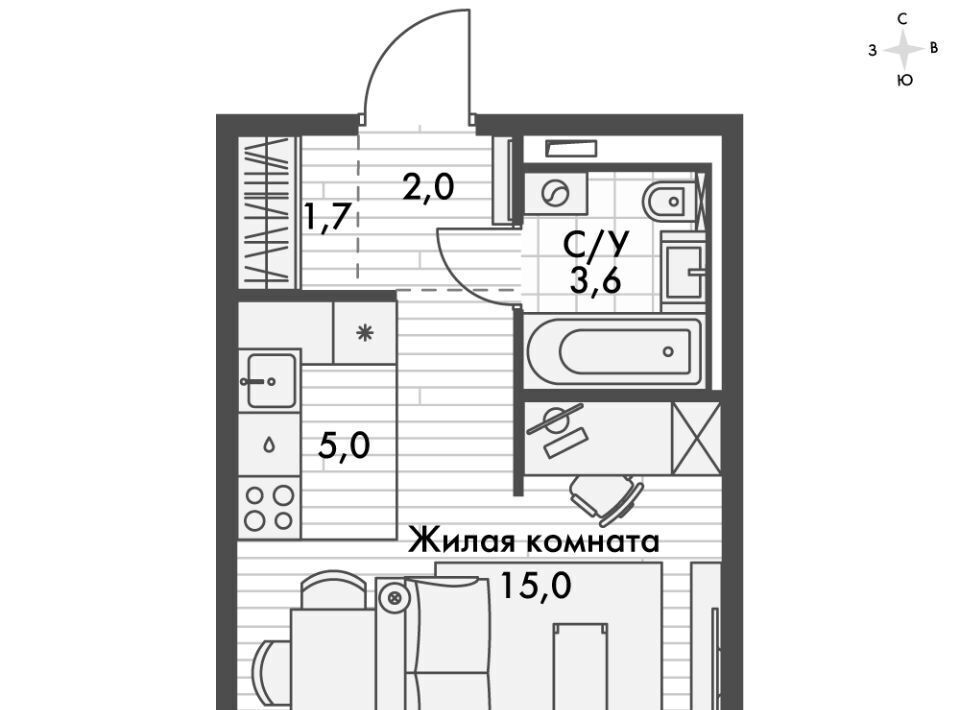 квартира г Казань р-н Приволжский ЖК "Фриссон" Аметьево фото 1