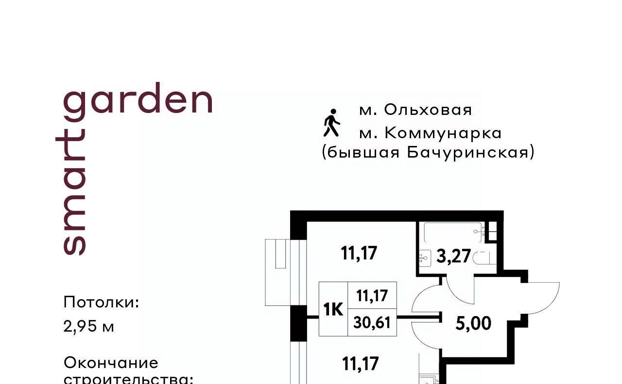 квартира г Москва п Сосенское п Газопровод метро Коммунарка Смарт Гарден жилой комплекс, 2 фото 1