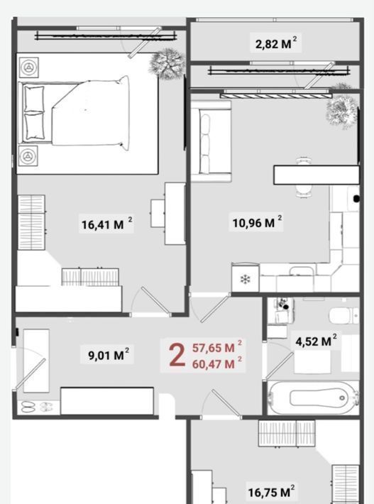 квартира г Тверь р-н Московский б-р Гусева 59 ЖК «Южная равнина» фото 2