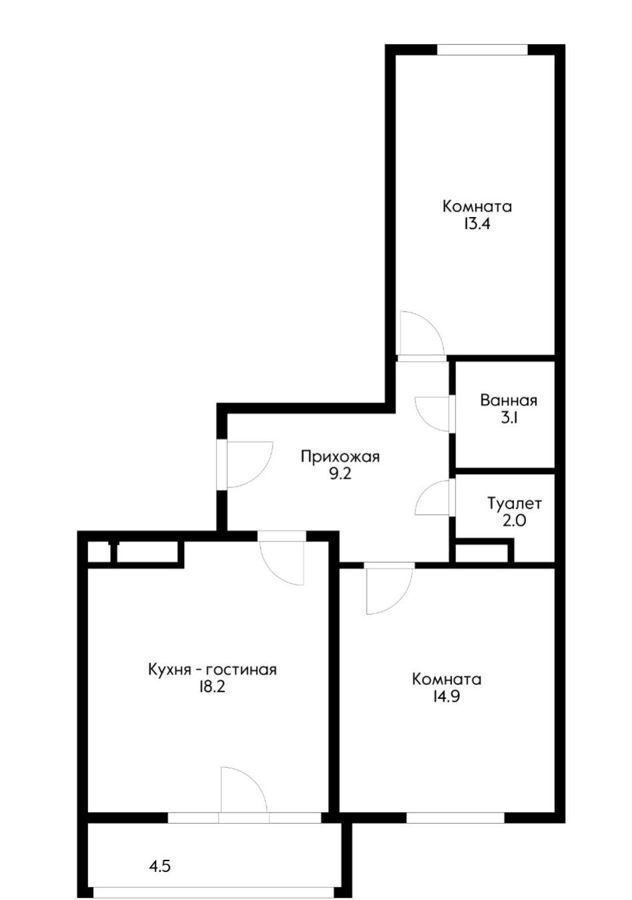 квартира г Краснодар р-н Прикубанский ул Домбайская 55 фото 4