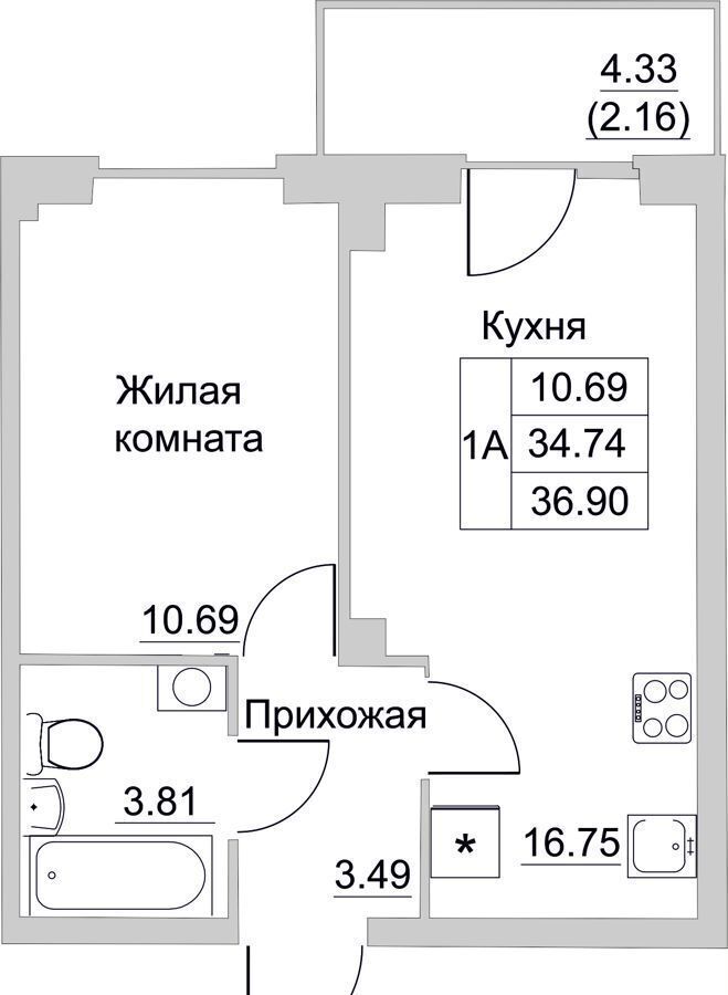 квартира р-н Псковский д Борисовичи ул Героя России Досягаева 3 Псков фото 1