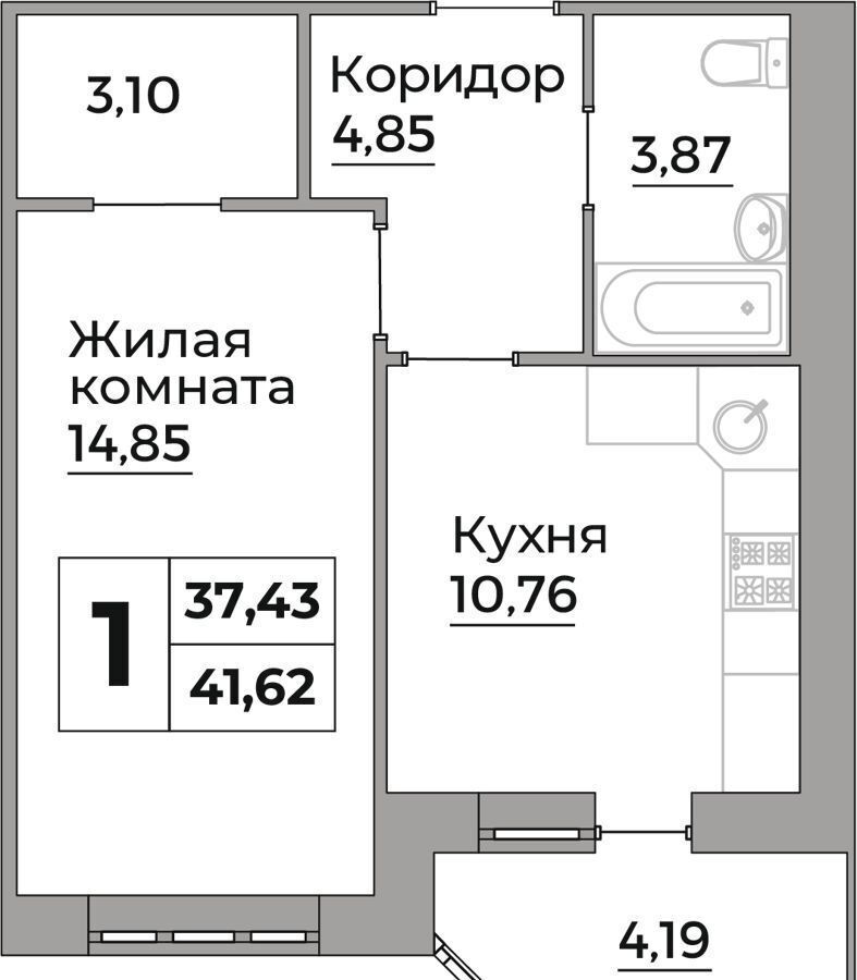 квартира г Калуга р-н Октябрьский ул. 40 лет октября/Первых Коммунаров, д. 18 фото 2