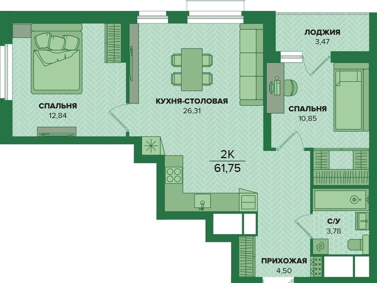 квартира г Тула р-н Центральный ЖК Суворовский 1 2», квартал «Б» фото 1