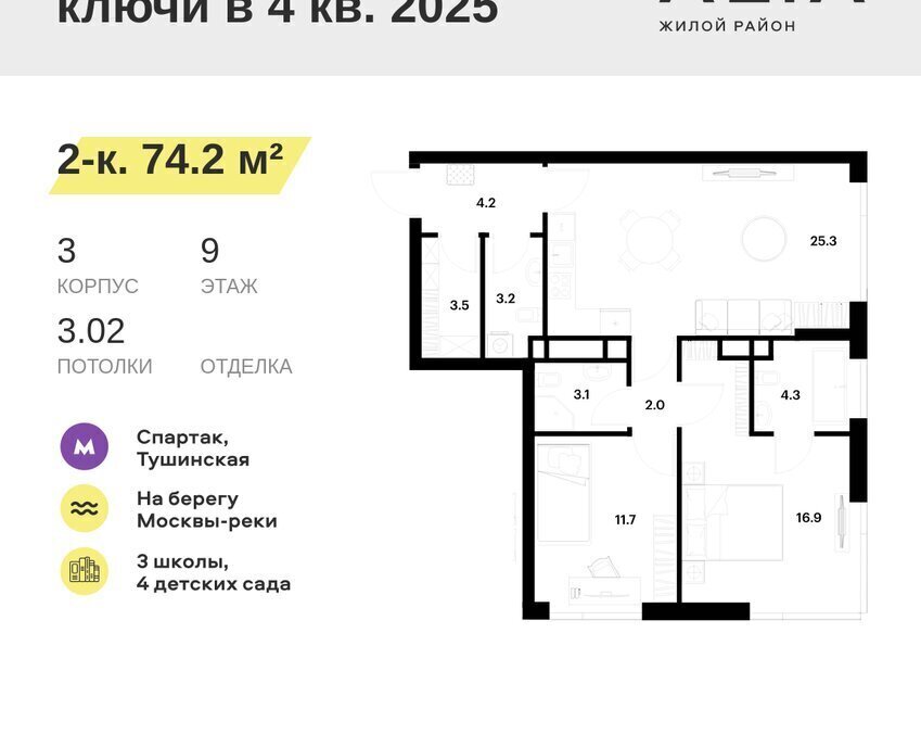 квартира г Москва метро Спартак ЖК Алиа муниципальный округ Покровское-Стрешнево фото 1