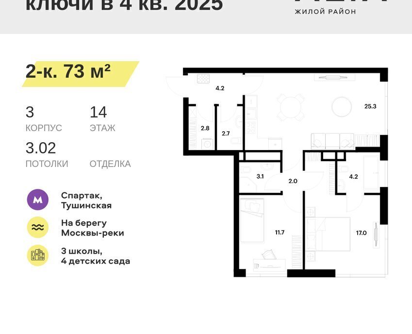 квартира г Москва метро Спартак ЖК Алиа муниципальный округ Покровское-Стрешнево фото 1