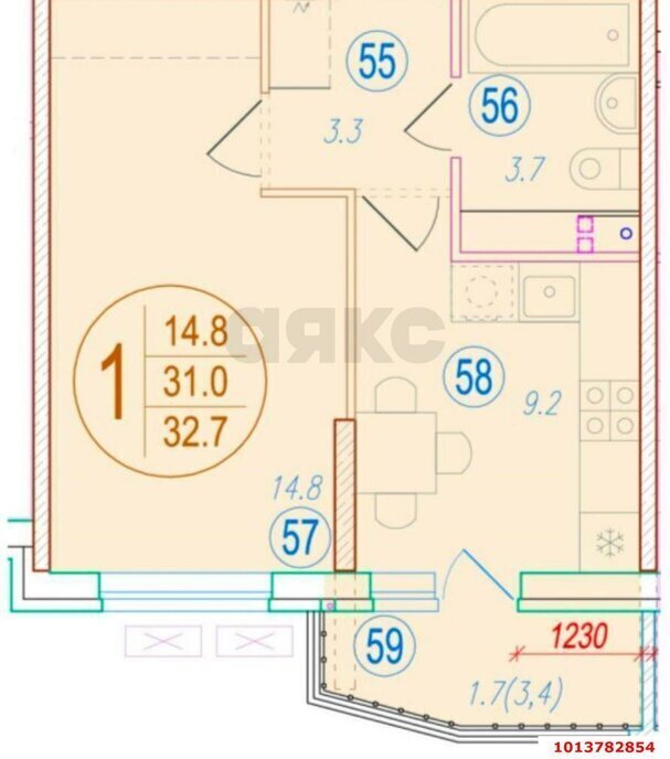 квартира г Краснодар р-н Прикубанский ул им. генерала Корнилова 12к/1 ЖК Sport Village фото 1