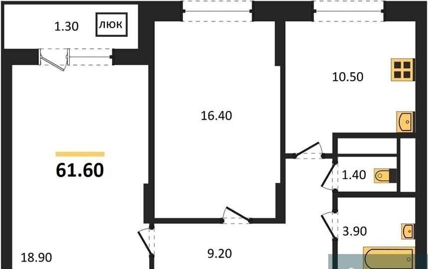 квартира г Воронеж р-н Центральный ул Шишкова 13/3 ЖК «‎Яблоневые Сады» д. 140Б фото 1