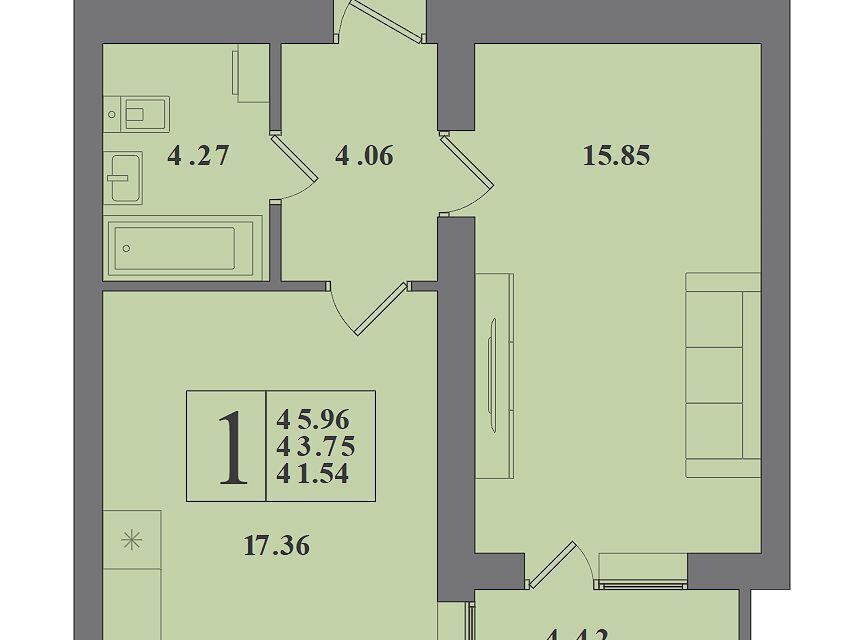 квартира г Калининград р-н Московский ул Крейсерская 13к/1 фото 1