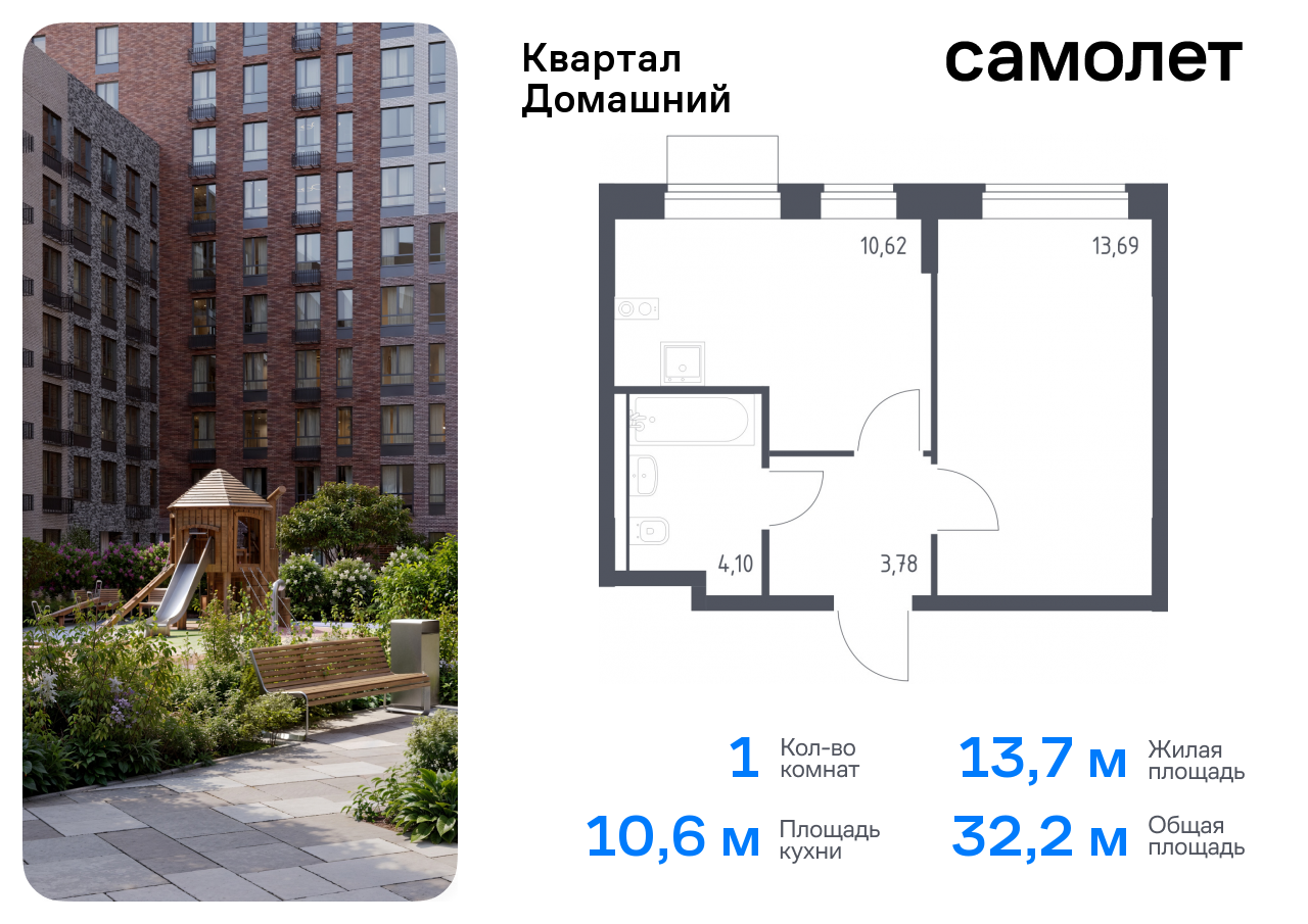 квартира г Москва метро Марьино Марфино жилой комплекс Квартал Домашний, 1 фото 1